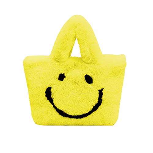 LianMengMVP 2020 Neu Smiley Süß Handtasche Backpack mit Plüsch Umhängetasche Henkeltaschen Rucksackhandtaschen Shopper Clutches Handbag Set Tote Tragetaschen von LianMengMVP