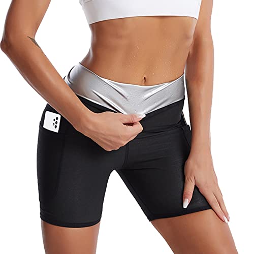 LianMengMVP Schwitzhose zum Abnehmen Shorts Damen Hot Thermo Sweat Jogginghose Schwitz Leggings Damen High Waist Sporthose Schweiß Schwitzanzug Shape Laufhose Sportleggins für Gym, Yoga, Fitness von LianMengMVP