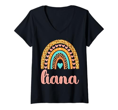 Damen Liana T-Shirt Liana Name Geburtstag Shirt Geschenk T-Shirt mit V-Ausschnitt von Liana Name Shirts & Gifts