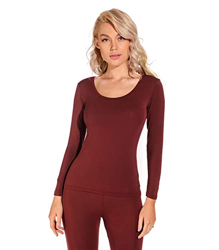Liang Rou Damen Basic U-Außchnitt Stretch Langarm Unterwäsche Oberteile von Liang Rou