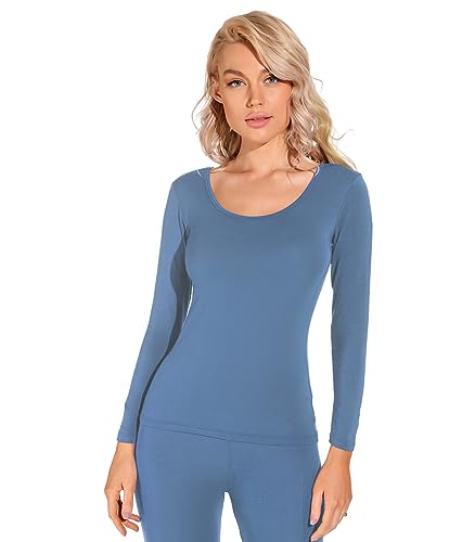 Liang Rou Damen Basic U-Außchnitt Stretch Langarm Unterwäsche Oberteile von Liang Rou