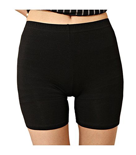 Liang Rou Damen Elasthan kurz Leggings Plain Farbe Schwarz XXL von Liang Rou