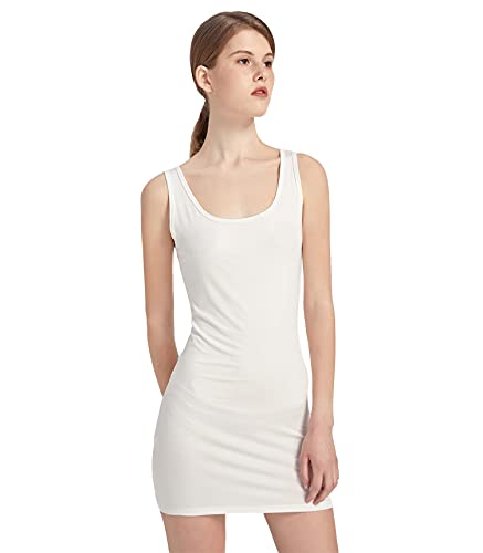 Liang Rou Damen Stretch Mini-Gerippt Extra Langem Trägershirt mit U-Ausschnitt L von Liang Rou