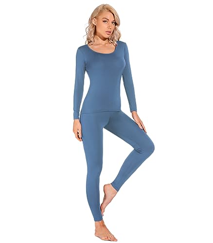 Liang Rou Damen U-Außchnitt Stretch dünnes Unterwäsche Set, Leggings und Langarmshirt von Liang Rou