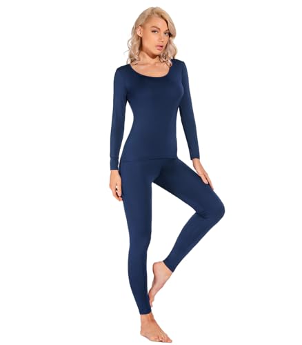 Liang Rou Damen U-Außchnitt Stretch dünnes Unterwäsche Set, Leggings und Langarmshirt von Liang Rou