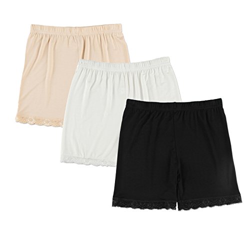 Liang Rou Frauen-Leggins, kurz, besonders dünn, Stretch, 3er-Pack mit verschiedenen Farben Gr. Large, 3-Pack Lace Trim Liang Rou Frauen-Leggins, kurz, besonders dünn, Stretch, 3er-Pack mit verschiedenen Farben Gr. Large, 3-Pack Lace Trim von Liang Rou