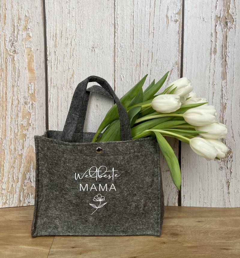 Personalisierte Tragetasche Aus Filz | Muttertag Geburtstag Individuelle Personalisierung Mama Freundin Patentante Oma von LiannoShop
