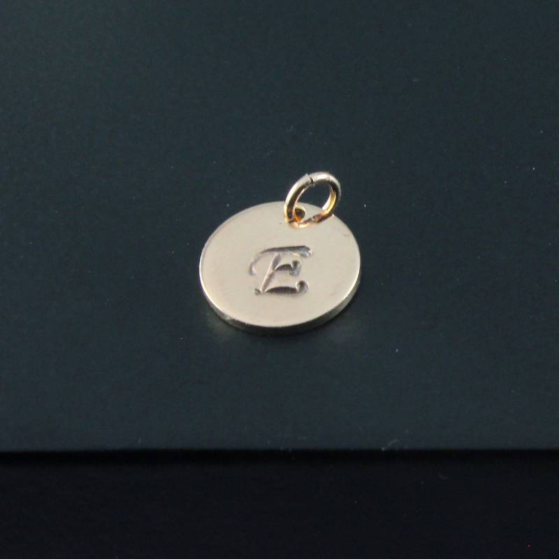 Add On Tag in 14K Roségold Filled - Initial Disk Personalisierter von LiansElegance