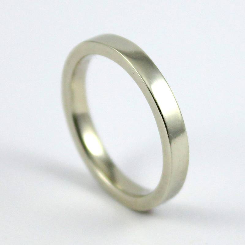 Gold Ehering - 14K Ring Für Sie Oder Ihn 3 Mm Flat Design Band Comfort Fit Weiß, Gelb Roségold von LiansElegance