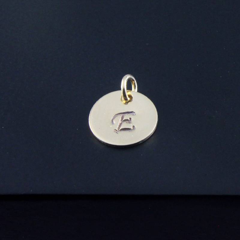 Initial Tag in 14K Gelbgold Filled - Disk Personalisiertes Add On Tag von LiansElegance
