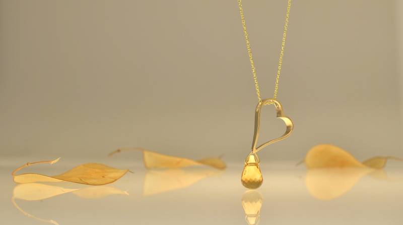 Gold Silber Herz 14 Karat 9 Mit Citrin Von Liappis Jewelry Gold Silber Herz 14 Karat 9 Mit Citrin Von Liappis Jewelry von LiappisJewelry