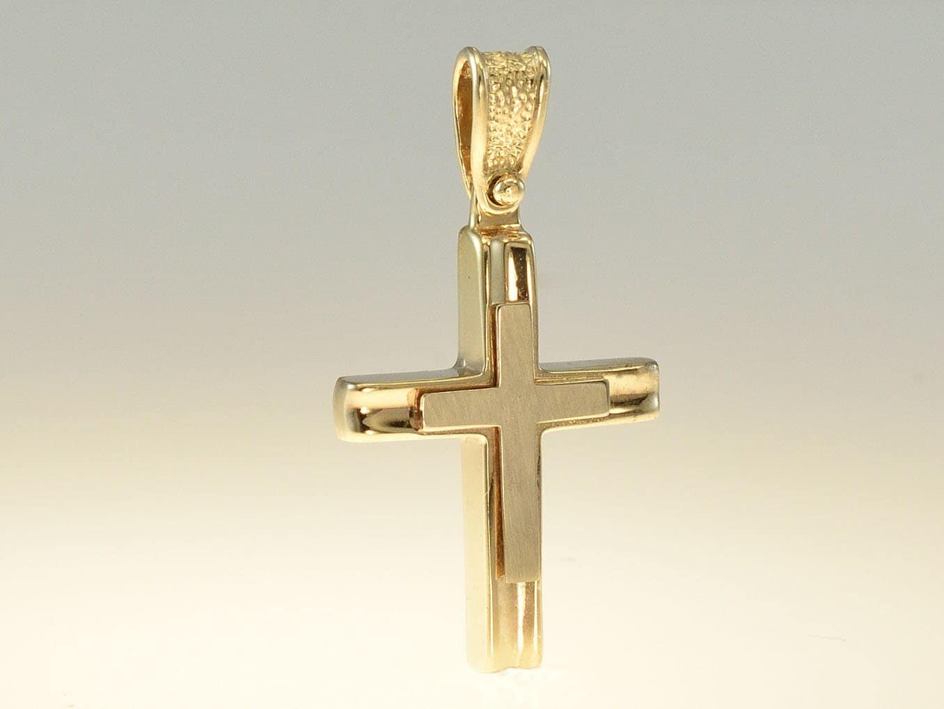 Herrenkreuz, Halskette Einfaches Goldkreuz 9K, 14K, Goldanhänger, Taufgoldkreuz, Minimalgold, Liappis von LiappisJewelry