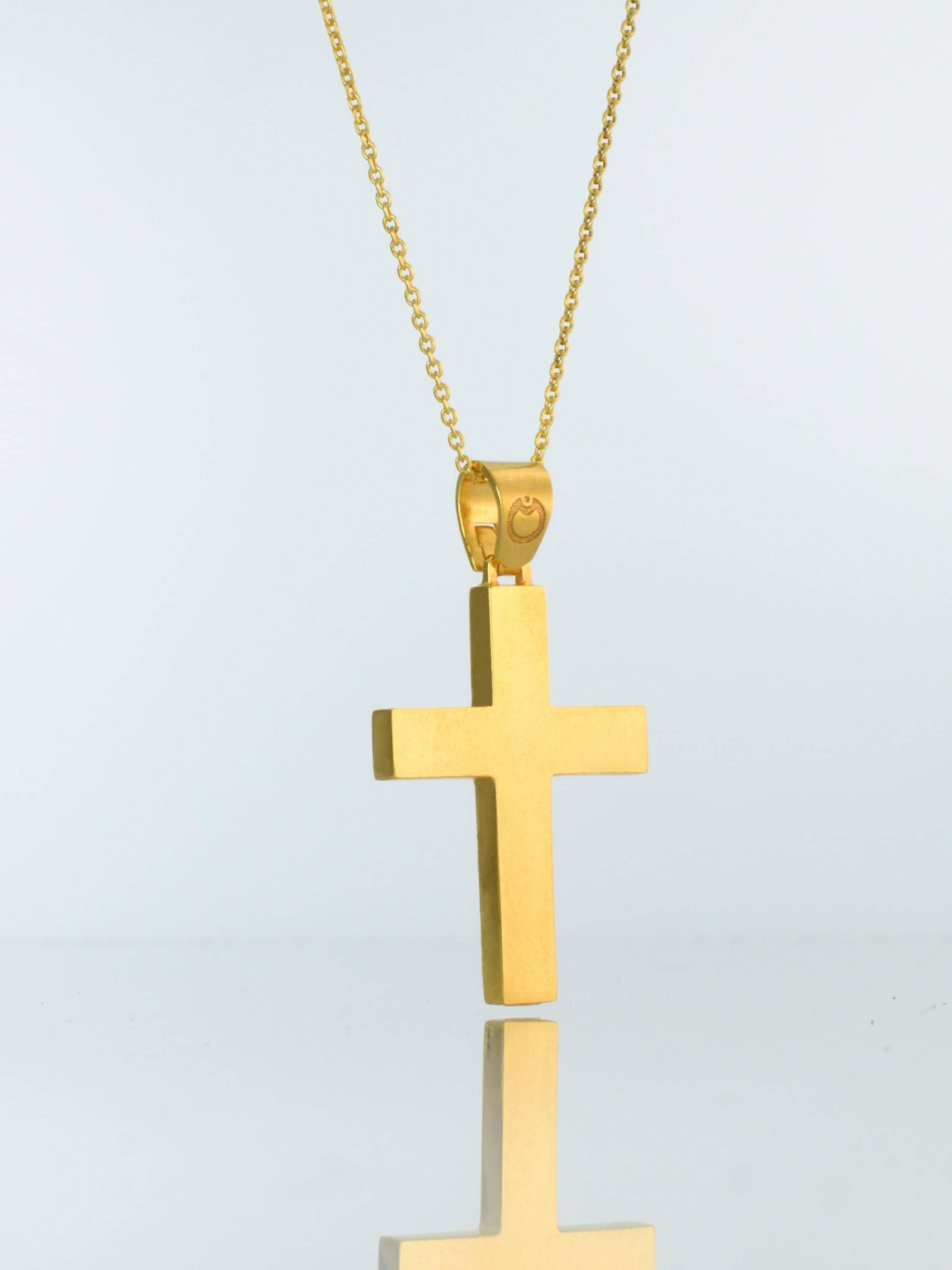 Herrenkreuz , Halskette Einfach 14K Goldanhänger, Taufe Goldkreuz Kreuz Christian Von Liappis Schmuck von LiappisJewelry