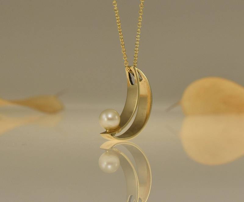Massiver Halbmond Anhänger Aus Gold Oder Silber Mit Perle in 14 Karat 9 Von Liappisschmuck Massiver Halbmond Anhänger Aus Gold Oder Silber Mit Perle in 14 Karat 9 Von Liappisschmuck von LiappisJewelry