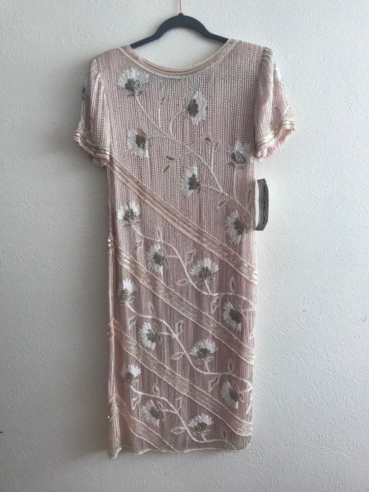 Atemberaubend Rosa Perlen Abendkleid - Größe Medium | Scala-Kollektion von LiasSequinCollection