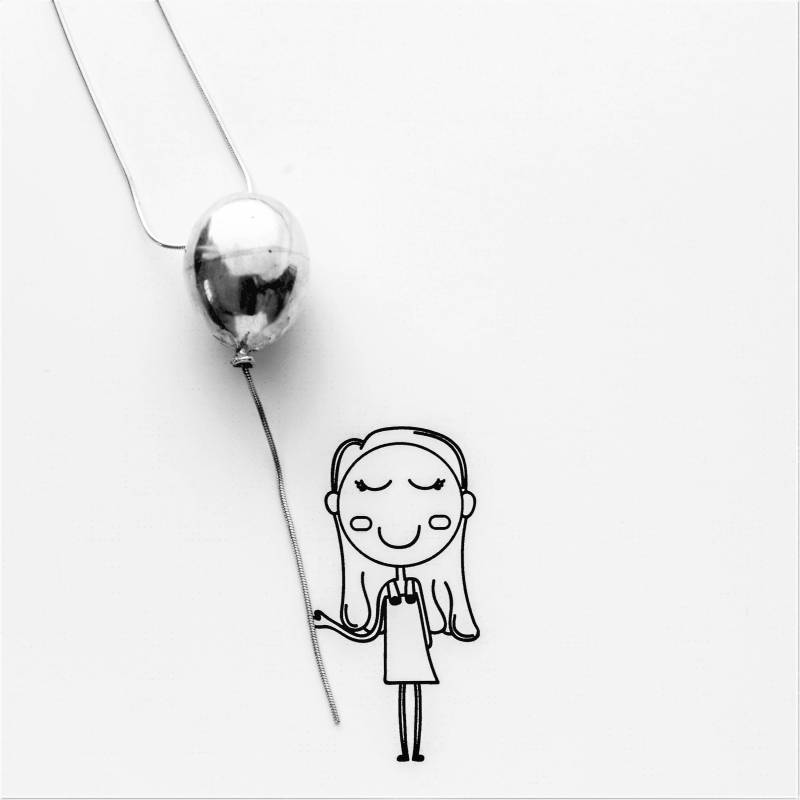 Ballon Halskette, Kleiner Silber Anhänger, Charm, Handgemachter Ballon, Geschenk Für Mama, 925 Sterling Anhänger von LiatWaldmanJewelry