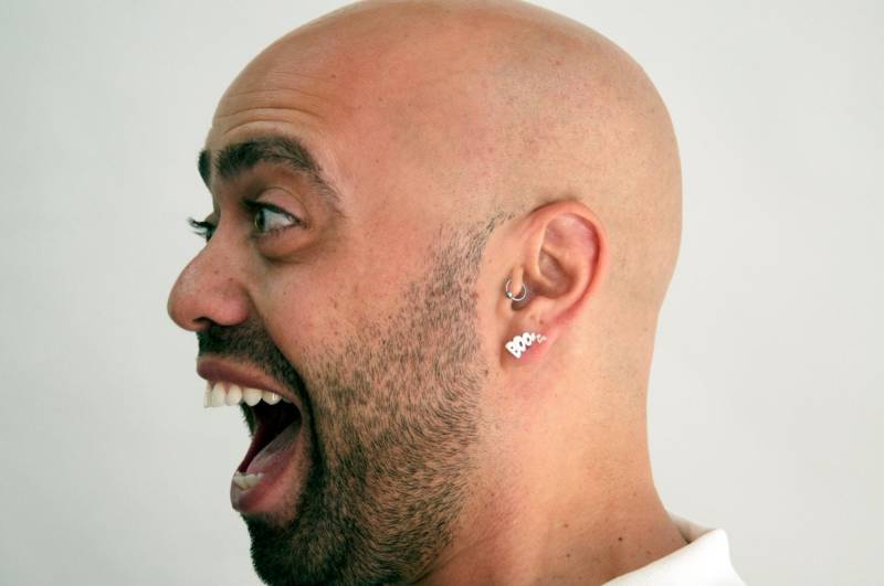 Boom Ohrringe, Sterling Silber Comic Buch Boom Beiträge, Pow Bang Hipster Pop Art Bolzen Ohrringe von LiatWaldmanJewelry