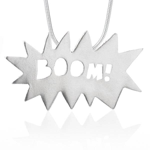 Boom Sterling Silber Anhänger, Comic-Buch Halskette, Pow Bang Boom Hipster Pop Art Boom, Geschenk Für Ein Mädchen, Handgemachte Charme, Einzigartig Boom Sterling Silber Anhänger, Comic-Buch Halskette, Pow Bang Boom Hipster Pop Art Boom, Geschenk Für Ein Mädchen, Handgemachte Charme, Einzigartig von LiatWaldmanJewelry