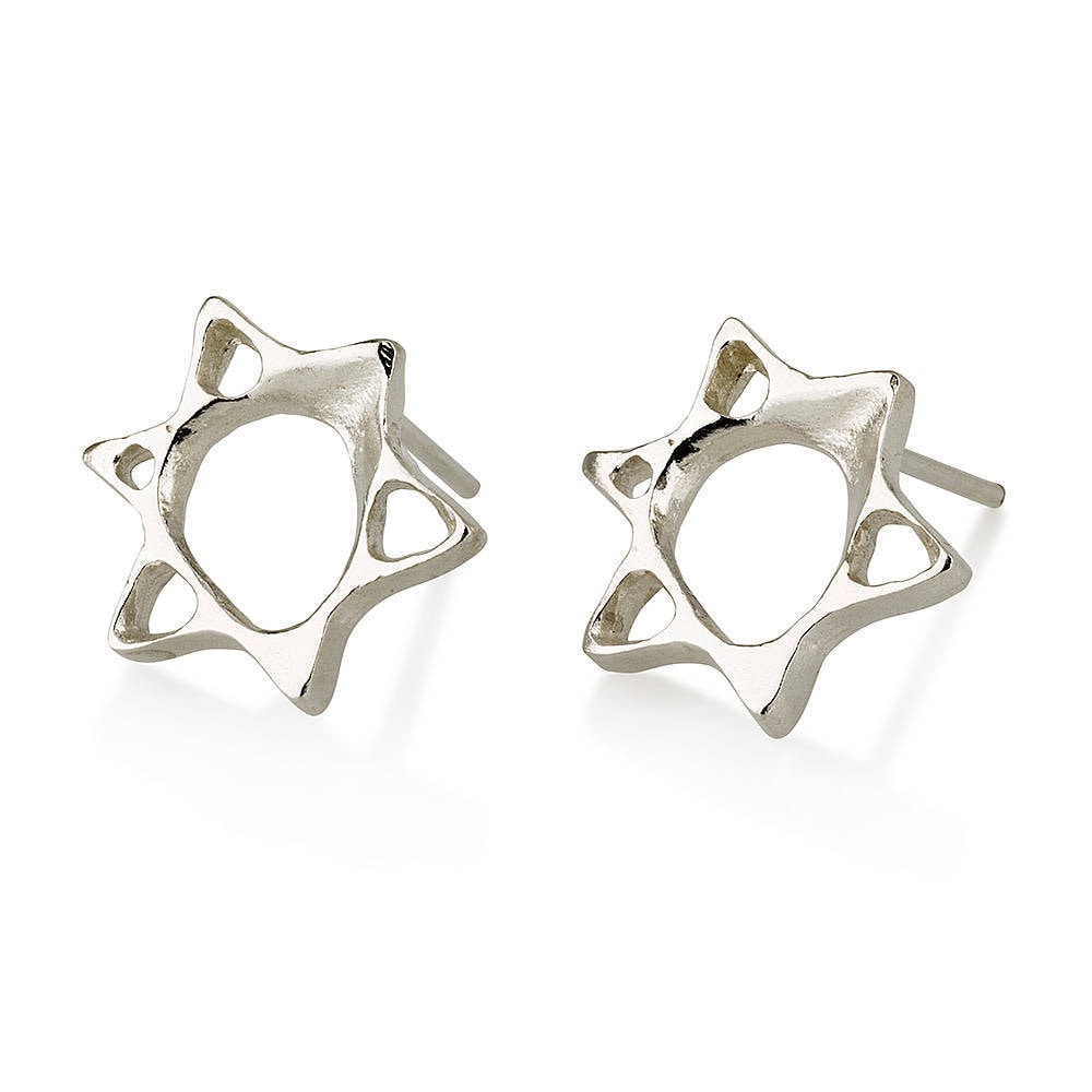 David Stern, Silber Stern Ohrringe, Davidstern Ohrstecker, Sterling Kleine Geschenk Für Mutter von LiatWaldmanJewelry