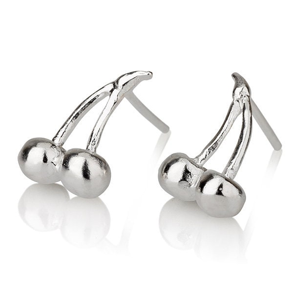 Kirschen Ohrringe, Silber Kleine Sterling Kirsche Ohrstecker, Rote Sommer Obst Geschenk Für Sie Kirschen Ohrringe, Silber Kleine Sterling Kirsche Ohrstecker, Rote Sommer Obst Geschenk Für Sie von LiatWaldmanJewelry