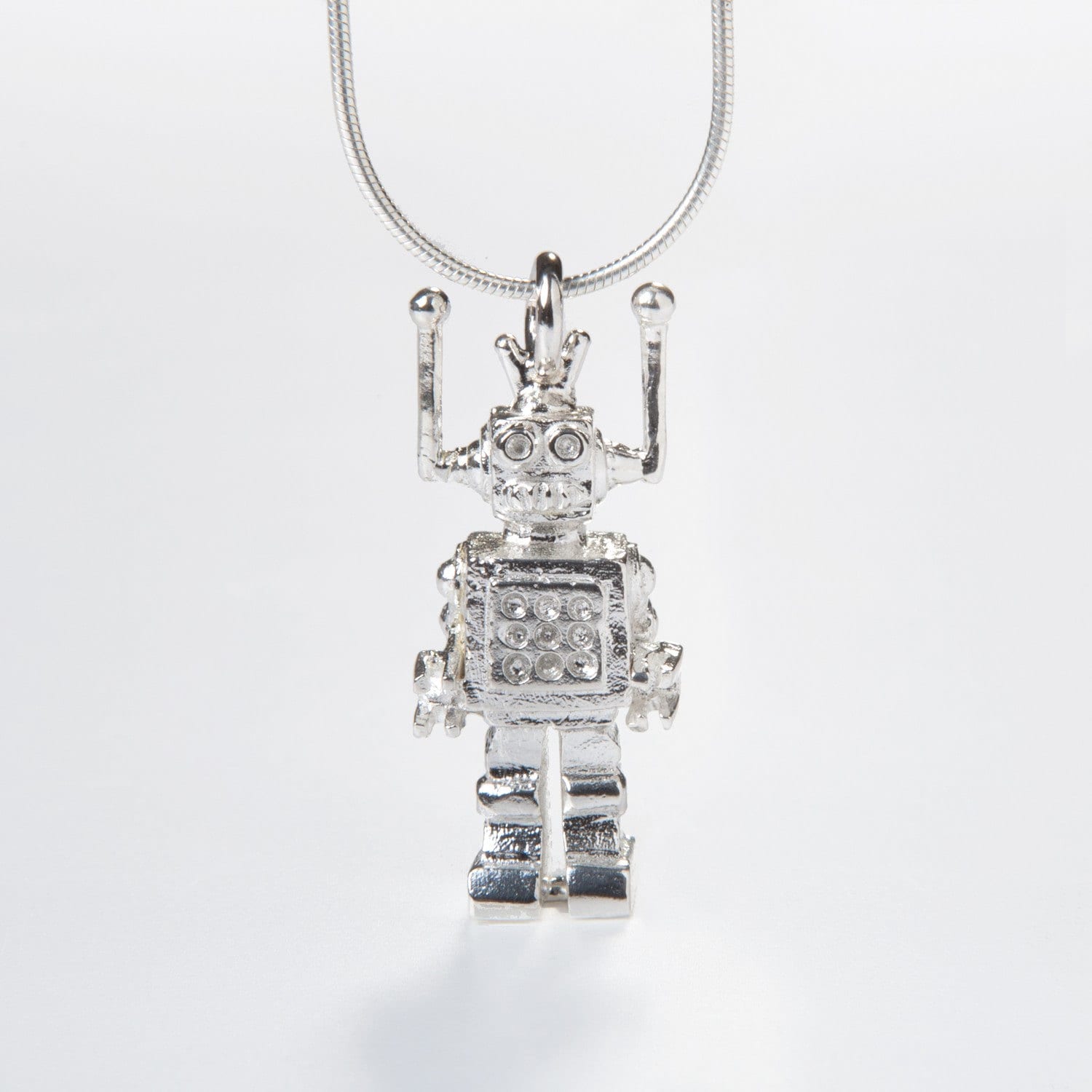 Roboter Anhänger Charm, Roboter Silber Halskette, Sterling Charm Geschenke Für Sie von LiatWaldmanJewelry