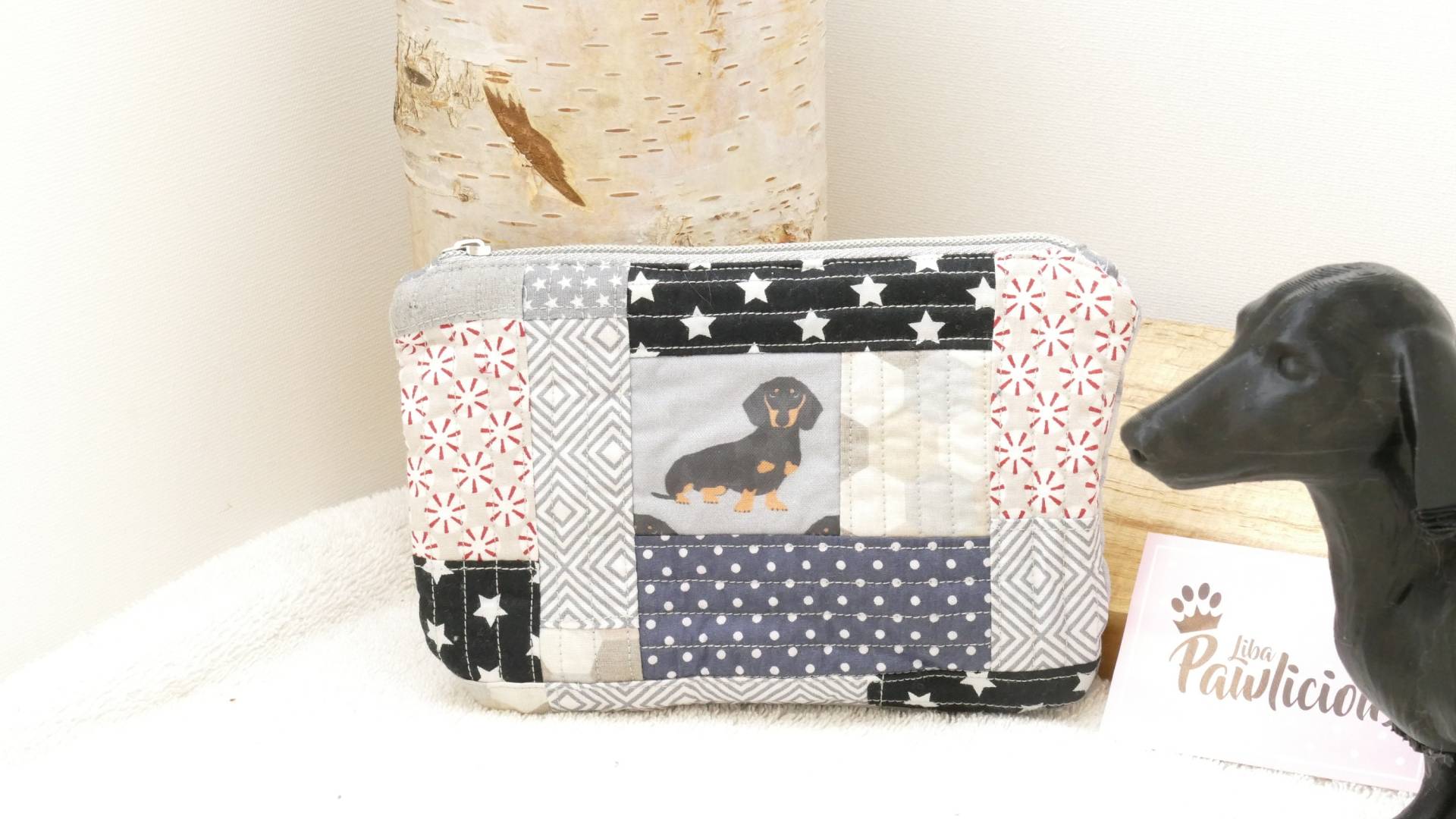 Kosmetiktasche, Dackel, Schminktäschchen, Kosmetiktäschchen, Krimskramstasche von LibaPawlicious