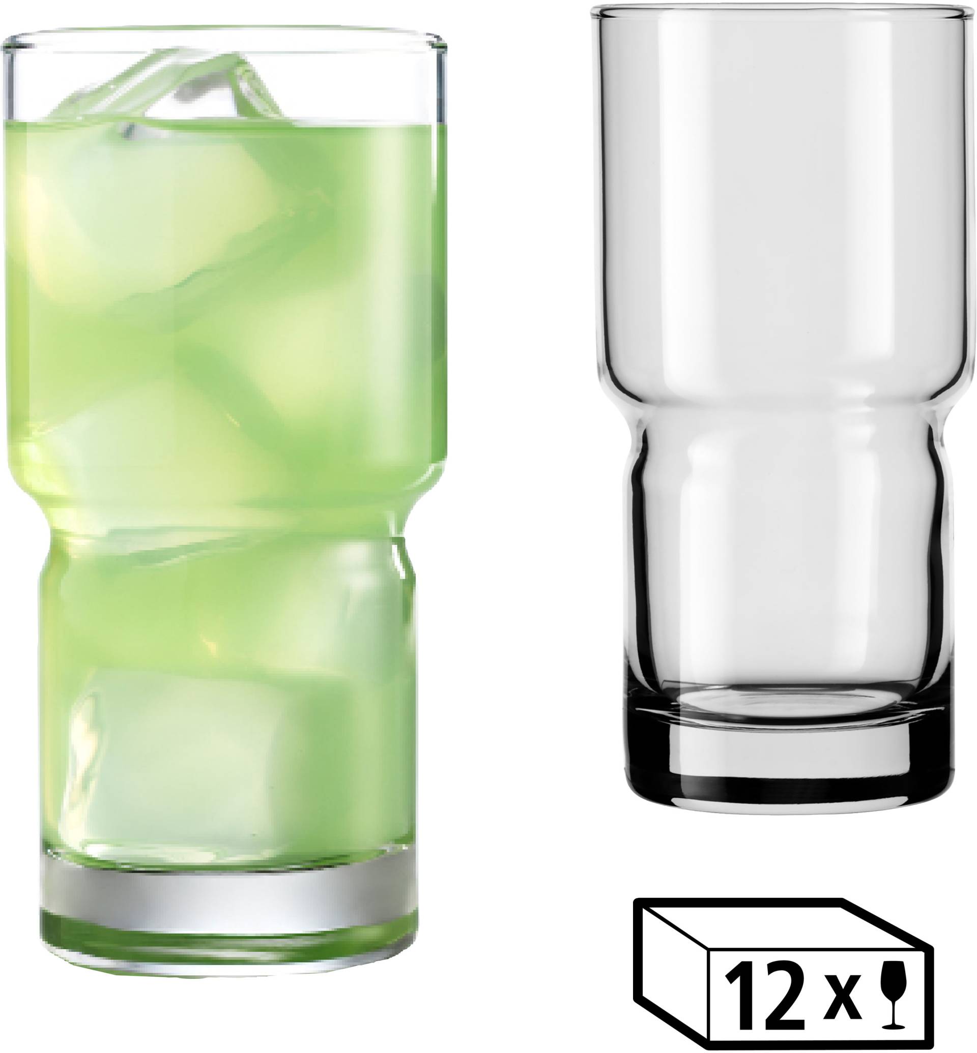 LIBBEY Gläser-Set "Beverage Glas -NEWTON- 355 ml, Ø: 7 cm, H: 14,5 cm, 12er Set" hochwertig verarbeitet, im modernen Design von Libbey