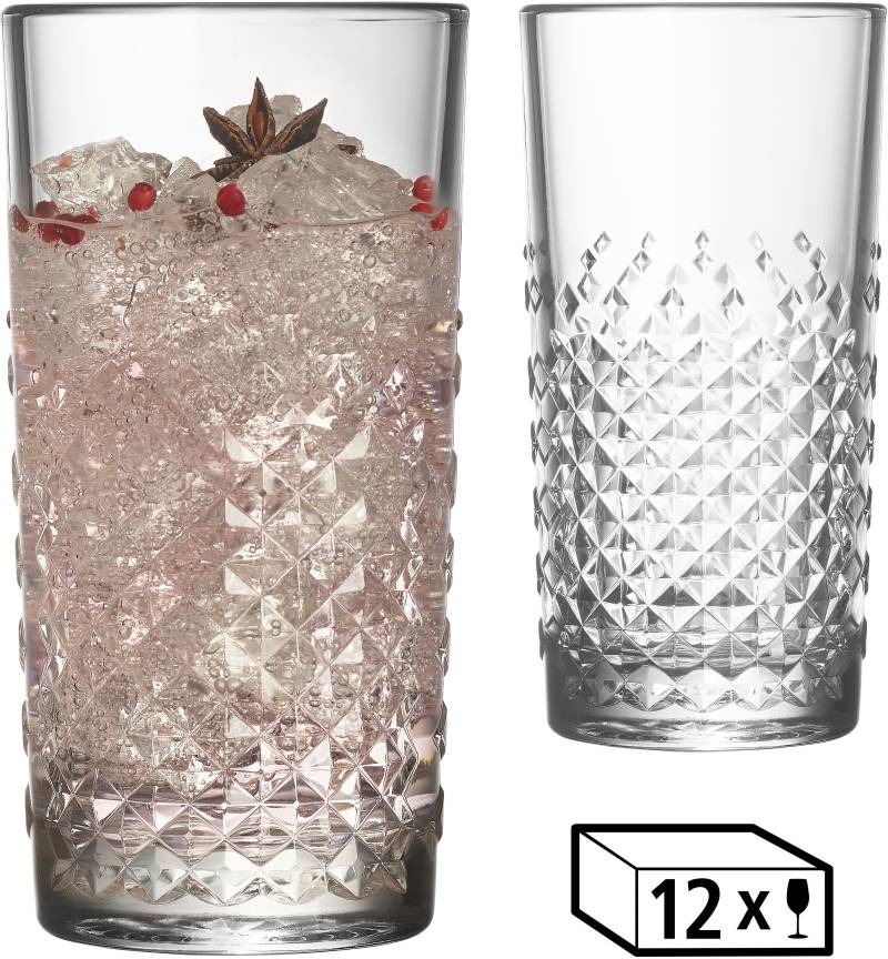 LIBBEY Gläser-Set "Beverage Glas -OCULAR-, 473 ml, Ø 8 cm, H: 15,5 cm, 12er Set" hochwertig verarbeitet, im modernen Design von Libbey