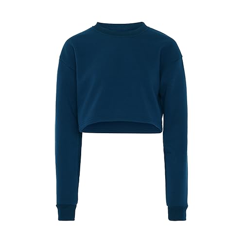 Libbi Women's Damen Langärmliges Pullover 100% Polyester mit Rundhalsausschnitt Dunkles TÜRKIS Größe XXL Sweatshirt, 48 von LIBBI