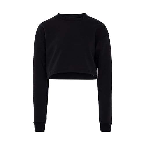 Libbi Women's Damen Langärmliges Pullover 100% Polyester mit Rundhalsausschnitt SCHWARZ Größe XS Sweatshirt, 32 von LIBBI