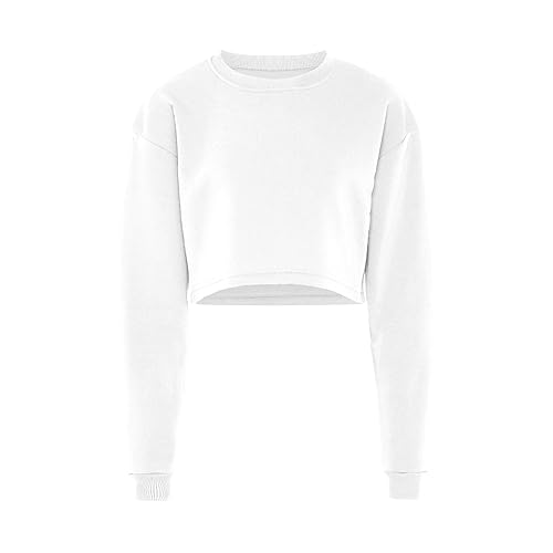 Libbi Women's Damen Langärmliges Pullover 100% Polyester mit Rundhalsausschnitt Weiss Größe L Sweatshirt, 42 von LIBBI