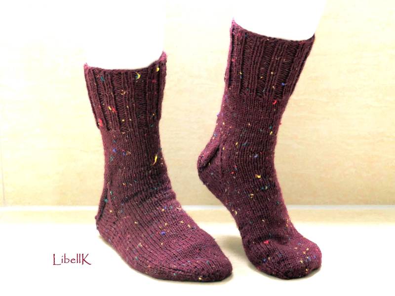 Gestrickte Socken Gr.38/39 Beere Bunt Meliert Handgestrickte Strümpfe Wolle von LibellK