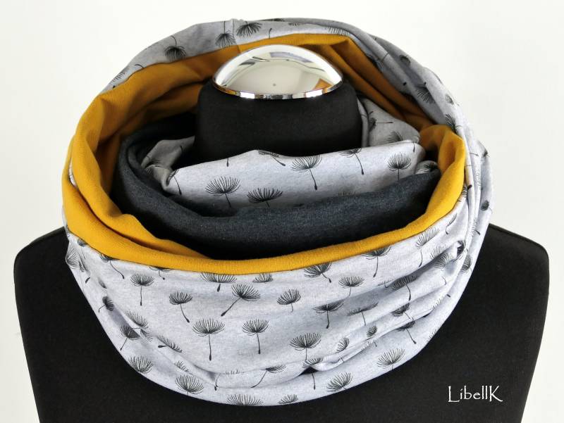 Loopschal Schlauchschal Pusteblumen Aus Kuscheligem Sweatstoff Warm von LibellK