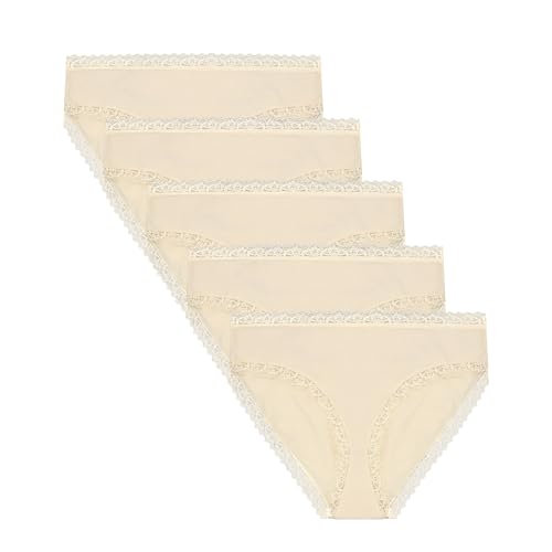 Libella 5er Pack Damen Unterhosen Baumwolle-Slip Damen Spitze Atmungsaktive XL 3302 HA von Libella