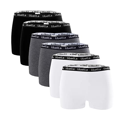 Libella® Panties Boxershorts Damen 6er Pack Hipsters Damen Unterhosen Hotpants Damen Unterwäsche Pantys Damen Baumwolle Boxershorts Frauen 3429 BWG-L von Libella