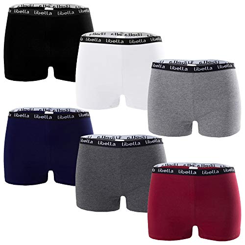 Libella® Panties Boxershorts Damen 6er Pack Hipsters Damen Unterhosen Hotpants Damen Unterwäsche Pantys Damen Baumwolle Boxershorts Frauen 3429 M von Libella