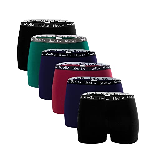 Libella® Panties Boxershorts Damen 6er Pack Hipsters Unterhose Unterwäsche Set Baumwolle 3429BBGR Mehrfarbig-A S von Libella