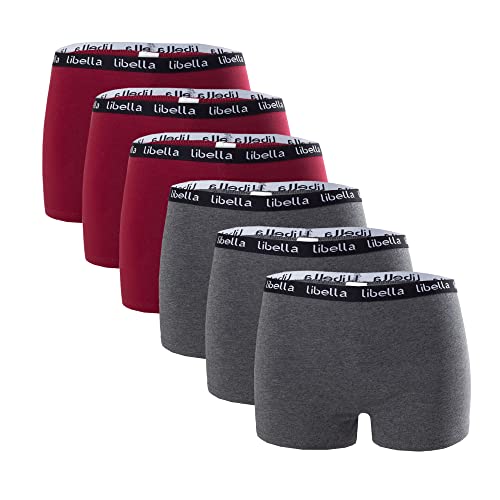 Libella® Panties Boxershorts Damen 6er Pack Hipsters Unterhose Unterwäsche Set Baumwolle 3429RG-L-6 von Libella