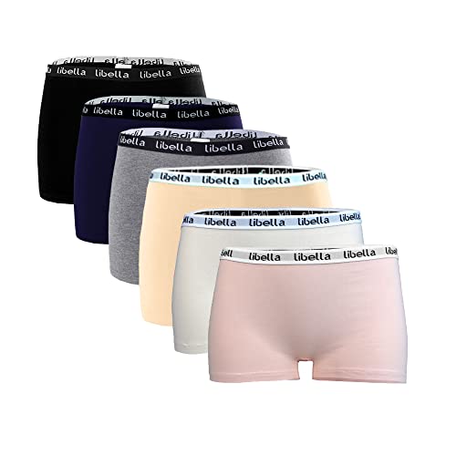 Libella® Panties Boxershorts Damen 6er Pack Hipsters Damen Unterhosen Hotpants Damen Unterwäsche Pantys Damen Baumwolle Boxershorts Frauen 3429UN4 Mehrfarbig-C M von Libella