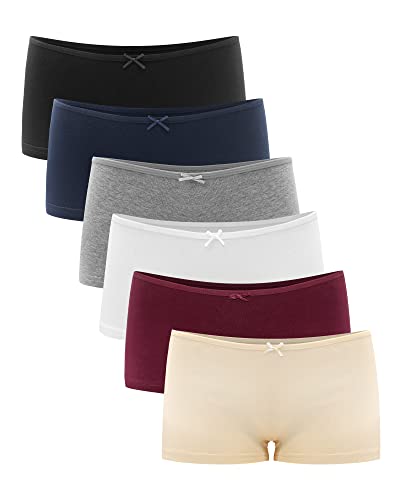 Libella® Unterhosen Panties Boxershorts Damen Unterwäsche Frauen Boyshorts Baumwolle 6er Pack 3901 Mehrfarbig L von Libella