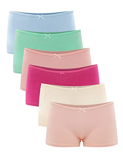 Libella® Panties Damen Boxershorts Unterhose Unterwäsche Set Baumwolle 6er Pack 3901 Rosa/Hellrosa/Grasgrün/Dunkelrosa/Aprikosenweiß/Himmelblau L von Libella