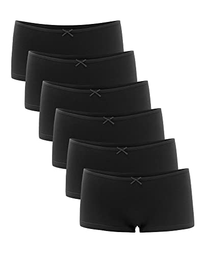 Libella® Panties Damen Boxershorts Unterhose Unterwäsche Set Baumwolle 6er Pack 3901 Schwarz XXL von Libella