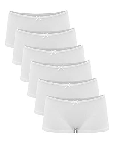 Libella® Unterhosen Panties Boxershorts Damen Unterwäsche Frauen Boyshorts Baumwolle 6er Pack 3901 Weiß L von Libella