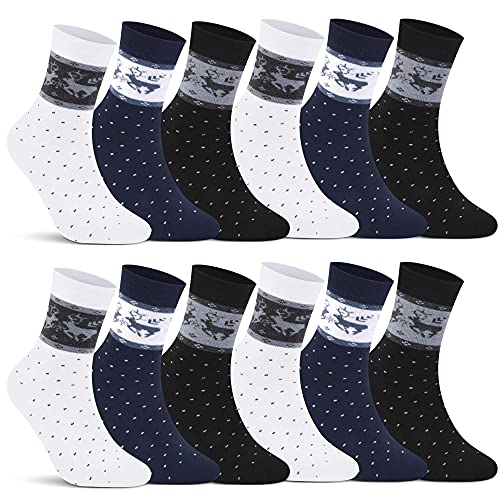 Libella 12 Paar Damen Thermo-Socken Wintersocken Baumwolle mehrfarbig,12er-pack-92258,39-42 von Libella