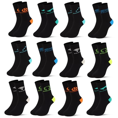 Libella 12 Paar Jungen Sportsocken Fussball Wintersocken Baumwolle bunt Cotton modische Füßlinge 2874 39-42 von Libella