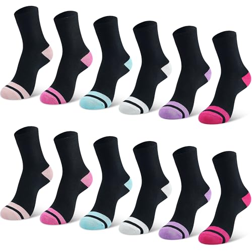 Libella 12 Paar Kindersocken Mädchen Sportsocken Baumwolle bunt Cotton modische makronen Füßlinge 2890 35-38 von Libella