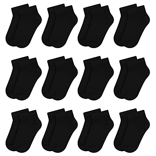 Libella 12 Paar Sneaker Socken Jungen/Mädchen Kurzsocken Füßlinge schwarz und weiß zur Auswahl 80% Baumwolle 2862 27-30 von Libella