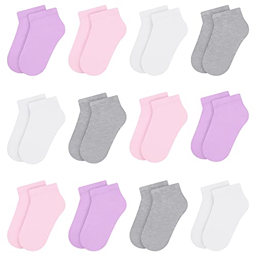 Libella 12er Kinder Mädchen Socken Nahtlose und Streifen Kids Füßlinge Sneakersocken bunt 2805 35-38 von Libella