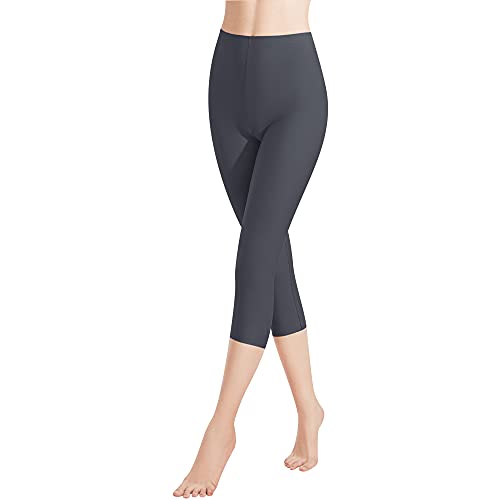 Libella 1er Pack Damen Leggings 3/4 Hose aus Baumwolle Capri-Hose mit Hohe Taille bunt Slim Fit Fitnesshose Mehrfarbig 4161 Grau 3XL von Libella