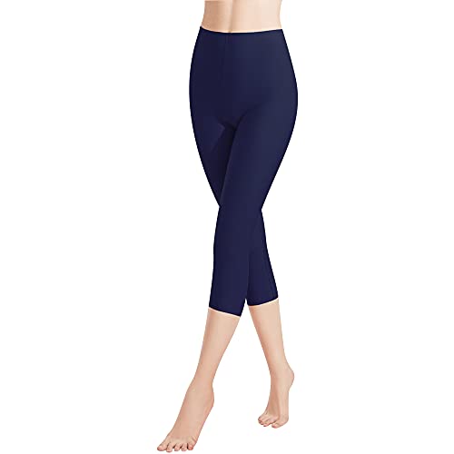 Libella 1er Pack Damen Leggings 3/4 Hose aus Baumwolle Capri-Hose mit Hohe Taille bunt Slim Fit Fitnesshose Mehrfarbig 4161 Marineblau 3XL von Libella